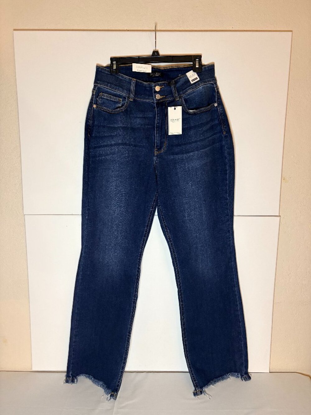 Judy Blue Jeans Women's Boot Cut High Rise Frayed Hem Stretch Size 14W